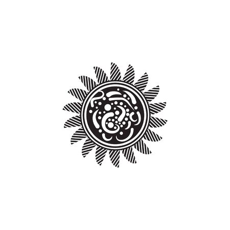 Aboriginal art dots painting icon logo design illustration templateのイラスト素材