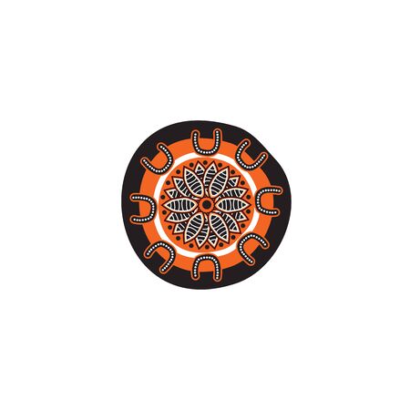 Aboriginal art dots painting icon logo design inspiration vector templateのイラスト素材