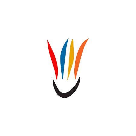 Badminton logo design with using shuttlecock icon templateのイラスト素材