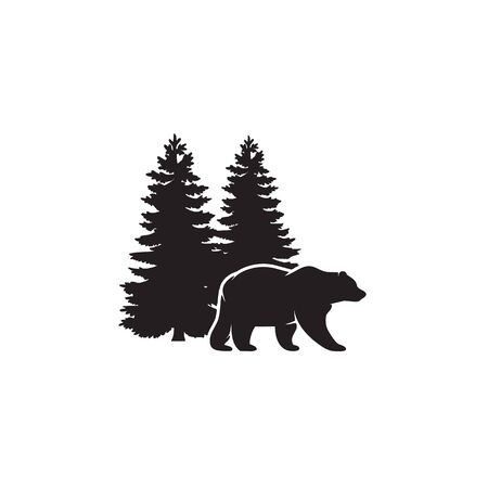 Bear icon logo design inspiration vector illustration templateのイラスト素材