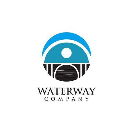 Bridge icon logo design inspiration vector templateのイラスト素材