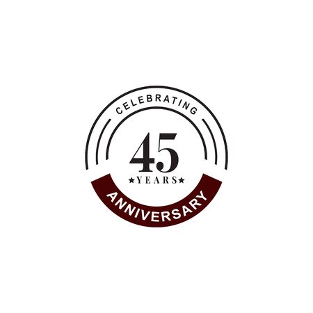 45th year anniversary emblem logo design vector templateのイラスト素材