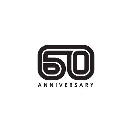 60th year anniversary emblem logo design vector templateのイラスト素材