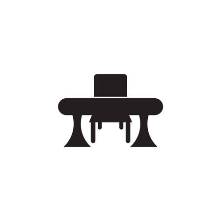 Furniture company logo design with using table and chair icon design templateのイラスト素材