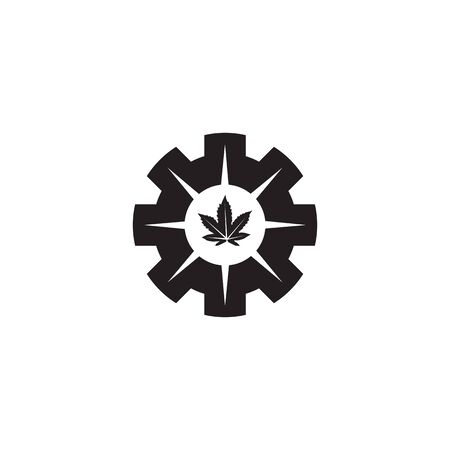 Cannabis hemp leaf logo icon design vector illustration templateのイラスト素材