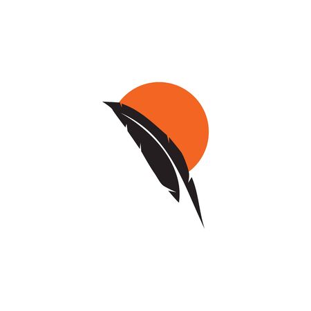 Feather pen icon logo design vector templateのイラスト素材