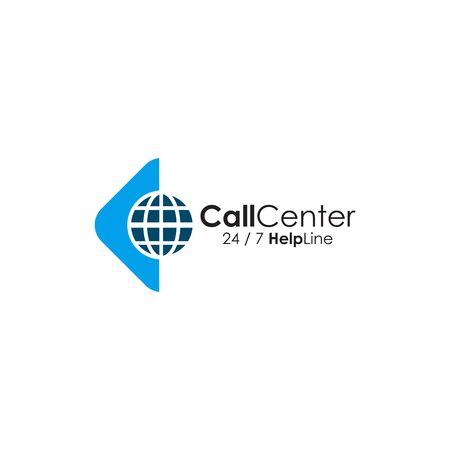 Customer care call center icon symbol logo design templateのイラスト素材