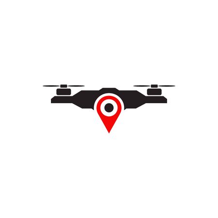 Drone icon logo design vector illustration templateのイラスト素材