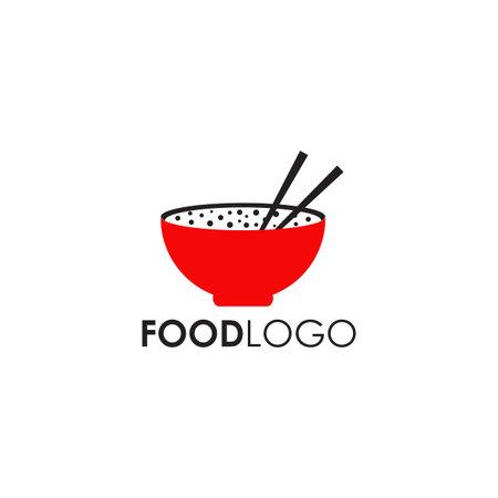 Food logo design with using bowl icon illustration templateのイラスト素材