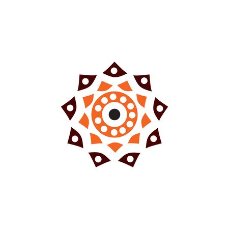 Aboriginal art dots painting icon logo design vector illustration templateのイラスト素材