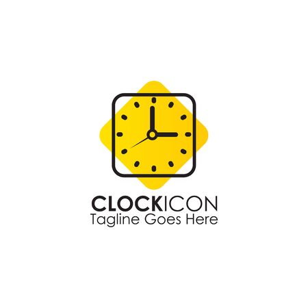 Clock icon logo design vector illustration templateのイラスト素材