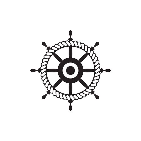 Ship steering icon logo design vector templateのイラスト素材