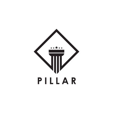 Concrete pillar icon logo design inspiration vector templateのイラスト素材