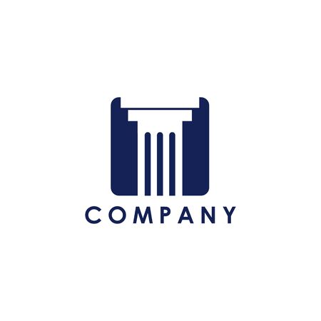 Concrete pillar icon logo design inspiration vector templateのイラスト素材