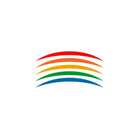 Rainbow icon logo design inspiration vector templateのイラスト素材