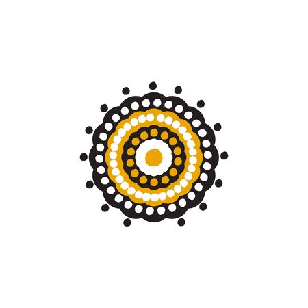 Aboriginal art dots painting icon logo design illustration vector templateのイラスト素材