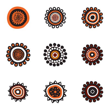art dots painting icon logo design illustration vector templateのイラスト素材