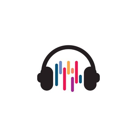 Music headphone icon logo design inspiration vector templateのイラスト素材