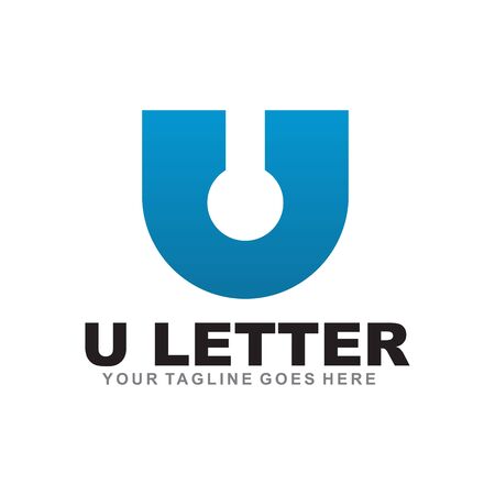U letter initial icon logo design inspiration vector templateのイラスト素材