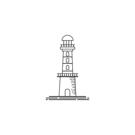 Lighthouse building monitoring icon logo design inspiration vector illustration templateのイラスト素材