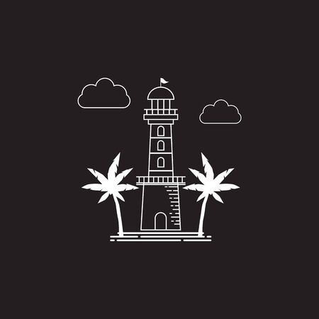 Lighthouse building monitoring icon logo design inspiration vector illustration templateのイラスト素材