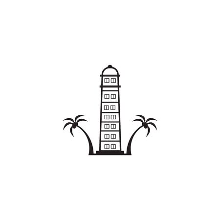 Lighthouse building monitoring icon logo design inspiration vector illustration templateのイラスト素材
