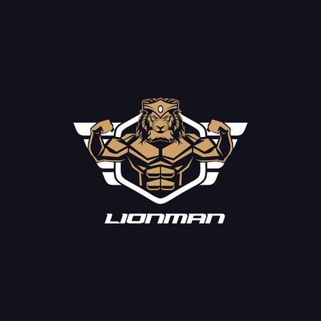 Lion man icon logo design inspiration vector illustration templateのイラスト素材
