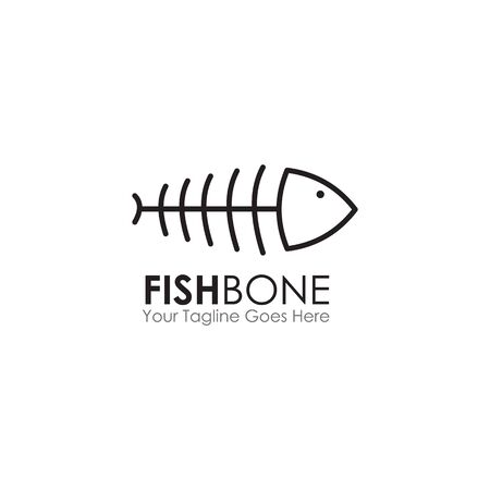 Restaurant logo design with using fish bone graphic icon illustration templateのイラスト素材
