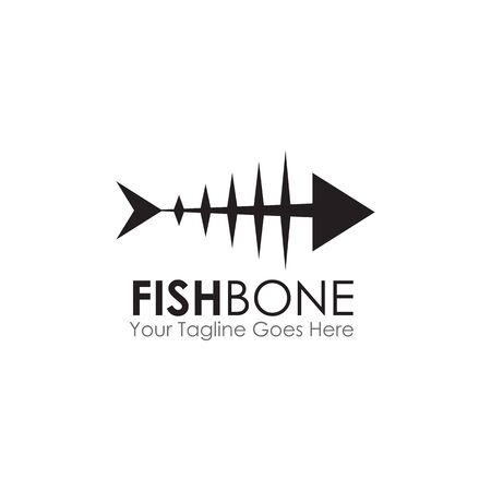 Restaurant logo design with using fish bone graphic icon illustration templateのイラスト素材