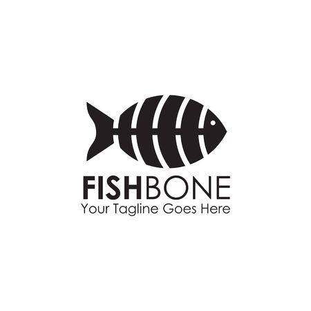 Restaurant logo design with using fish bone graphic icon illustration templateのイラスト素材