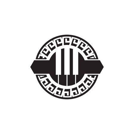 Piano logo design vector illustration template for music instrumentのイラスト素材