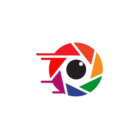 Camera lens icon logo design inspiration for photography activityのイラスト素材
