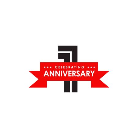 1st year anniversary  design  illustration templateのイラスト素材