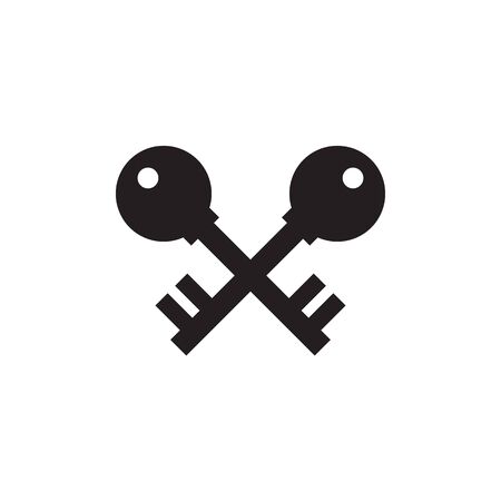 Simple key logo icon design vector illustration templateのイラスト素材