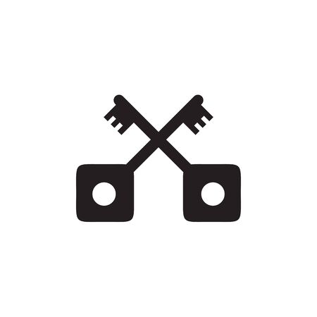 Simple key logo icon design vector illustration templateのイラスト素材