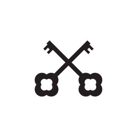 Simple key logo icon design vector illustration templateのイラスト素材