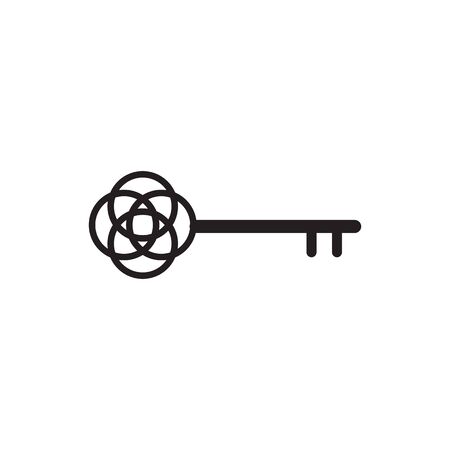 Simple key logo icon design vector illustration templateのイラスト素材