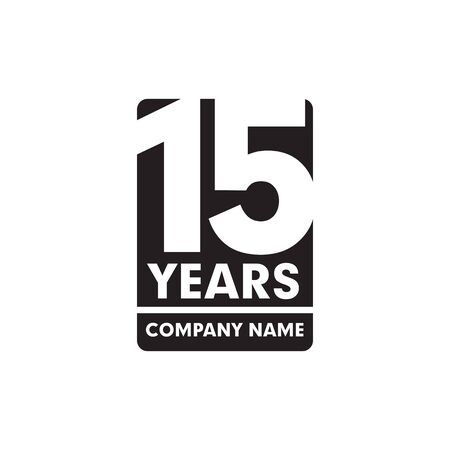 15th year anniversary emblem logo design vector templateのイラスト素材