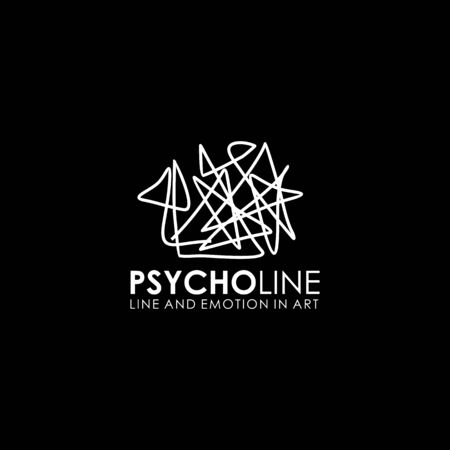 Psycholine logo design  illustration vector templateのイラスト素材