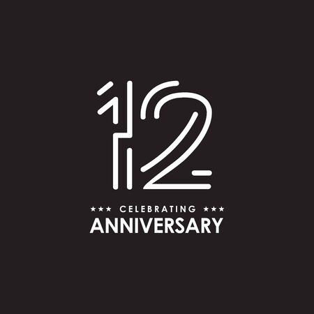 12th year anniversary emblem design vector illustration templateのイラスト素材