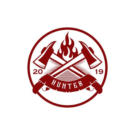 Hunter design with weapon vector icon templateのイラスト素材