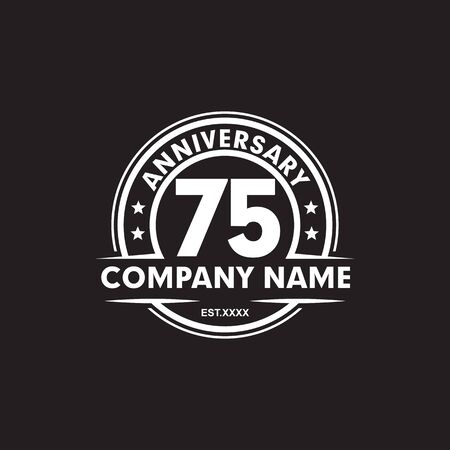 75th year anniversary emblem logo icon design vector templateのイラスト素材