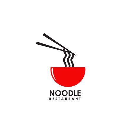 Noodle restaurant with bowl icon vector illustration templateのイラスト素材