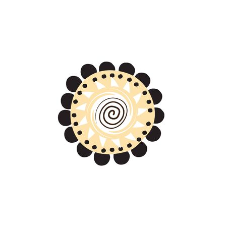 Aboriginal art dots painting icon symbol logo design vector illustration templateのイラスト素材