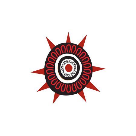 Aboriginal art dots painting icon logo design vector illustration templateのイラスト素材