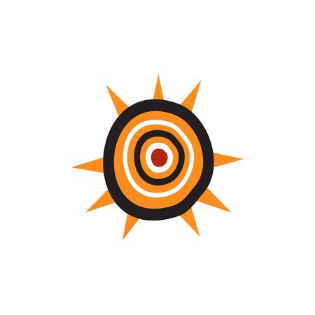 Aboriginal art dots painting icon logo design vector illustration templateのイラスト素材