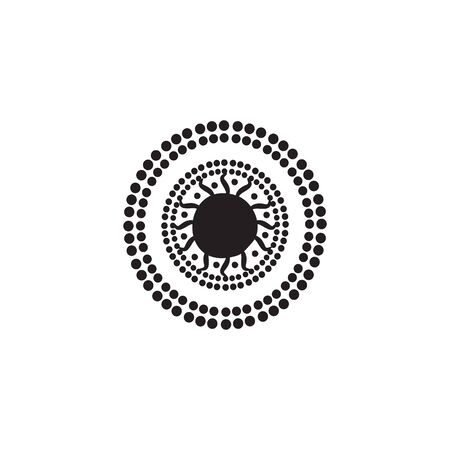 Aboriginal art dots painting icon logo design vector illustration templateのイラスト素材