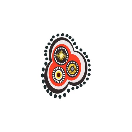 Aboriginal art dots painting icon logo design vector illustration templateのイラスト素材