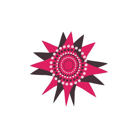 Aboriginal art dots painting icon logo design vector illustration templateのイラスト素材