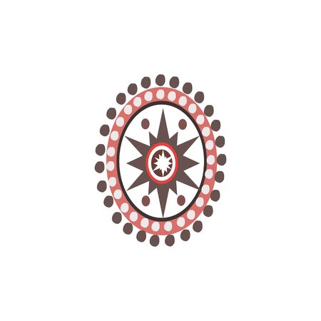 Aboriginal art dots painting icon logo design vector illustration templateのイラスト素材